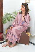 Back view of Lilac Pink embroidered semi formal by Saher Hamza