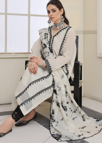 Tie-dye dupatta with embroidered semi formal outfit

