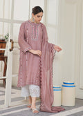Mauve embroidered semi formal front view

