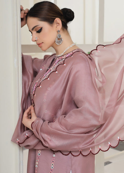 Cutwork pants with embroidered semi formal outfit

