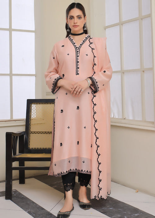 Light pink embroidered semi formal full front view

