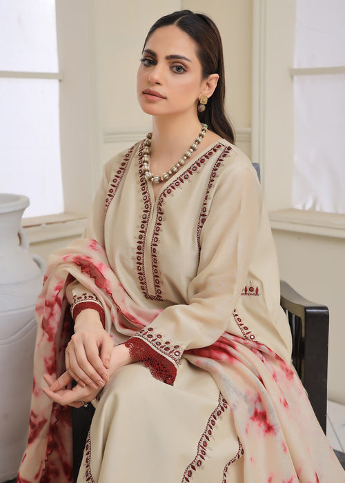 Saher Hamza embroidered semi formal with cutwork pants

