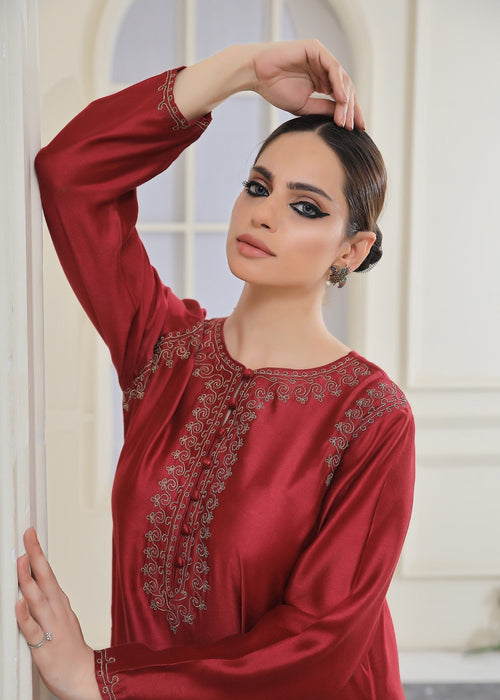 Viscose pants with embroidered semi formal outfit

