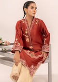 Beige cutwork izzar pants with embroidered shirt

