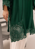 Saher Hamza bottle green semi formals set
