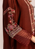 Saher Hamza brown embroidered semi formals set

