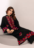Saher Hamza black embroidered semi formals dress

