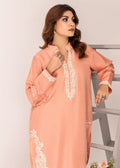Saher Hamza tea pink embroidered semi formals


