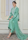 Straight pants with embroidered semi formal outfit

