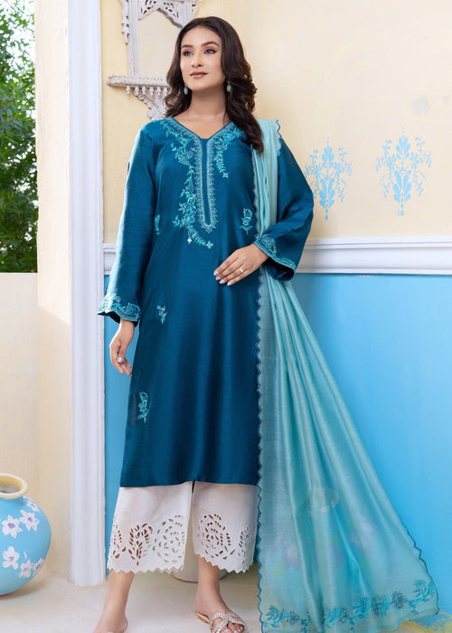 Elegant embroidered semi formals with sheesha work

