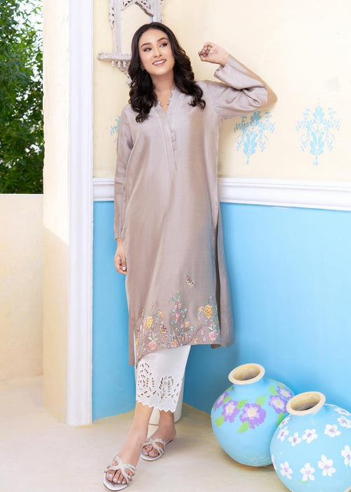 Embroidered semi formals featuring daman detailing

