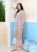 Grey khadi silk embroidered semi formals outfit

