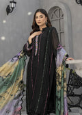 Black embroidered semi formals with tie-dye dupatta

