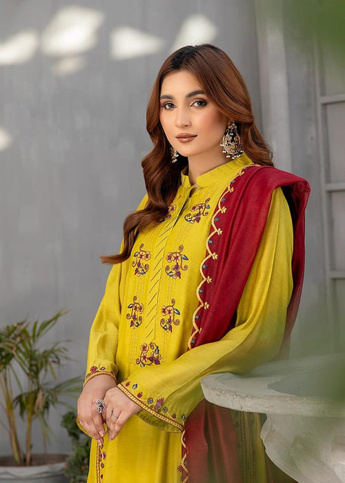 Saher Hamza embroidered semi formals full front view

