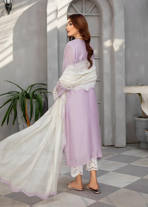 Lilac embroidered semi formals full front view

