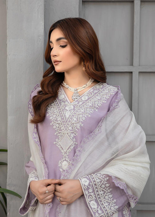 Embroidered semi formals with off-white dupatta

