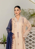 Embroidered semi formals with beige straight pants

