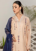 Elegant embroidered semi formals with navy dupatta


