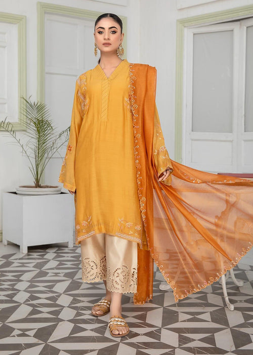Mustard embroidered semi formals front full view

