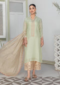 Apple green embroidered semi formals front view

