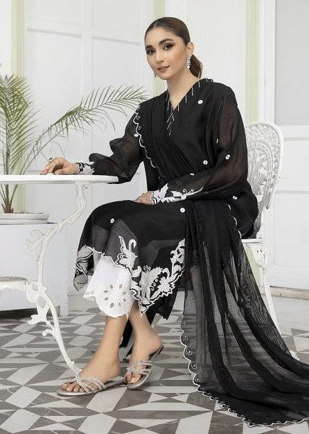 Black Opal embroidered semi formals side pose

