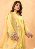 Straight raw silk pants with yellow formal shirt

