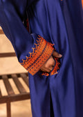 Saher Hamza ink blue embroidered semi formal set

