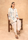 Embroidered sleeves on khadi silk short kurti

