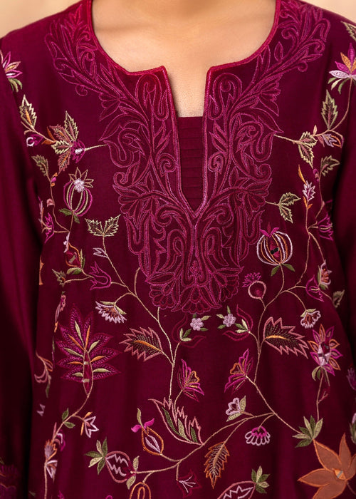 Farshi shalwar paired with embroidered kurti

