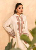 Saher Hamza offwhite embroidered semi formal set

