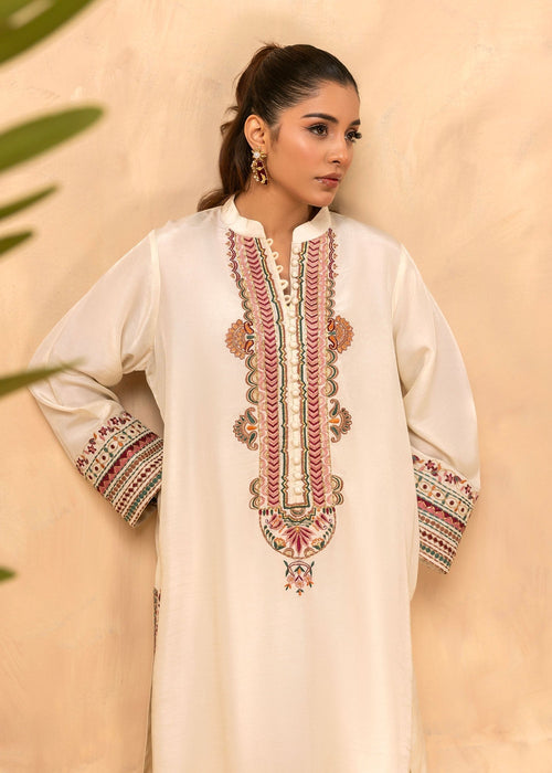 Elegant daman embroidery on semi formal dress

