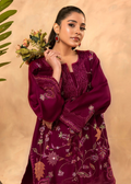 Burgundy embroidered semi formal short kurti

