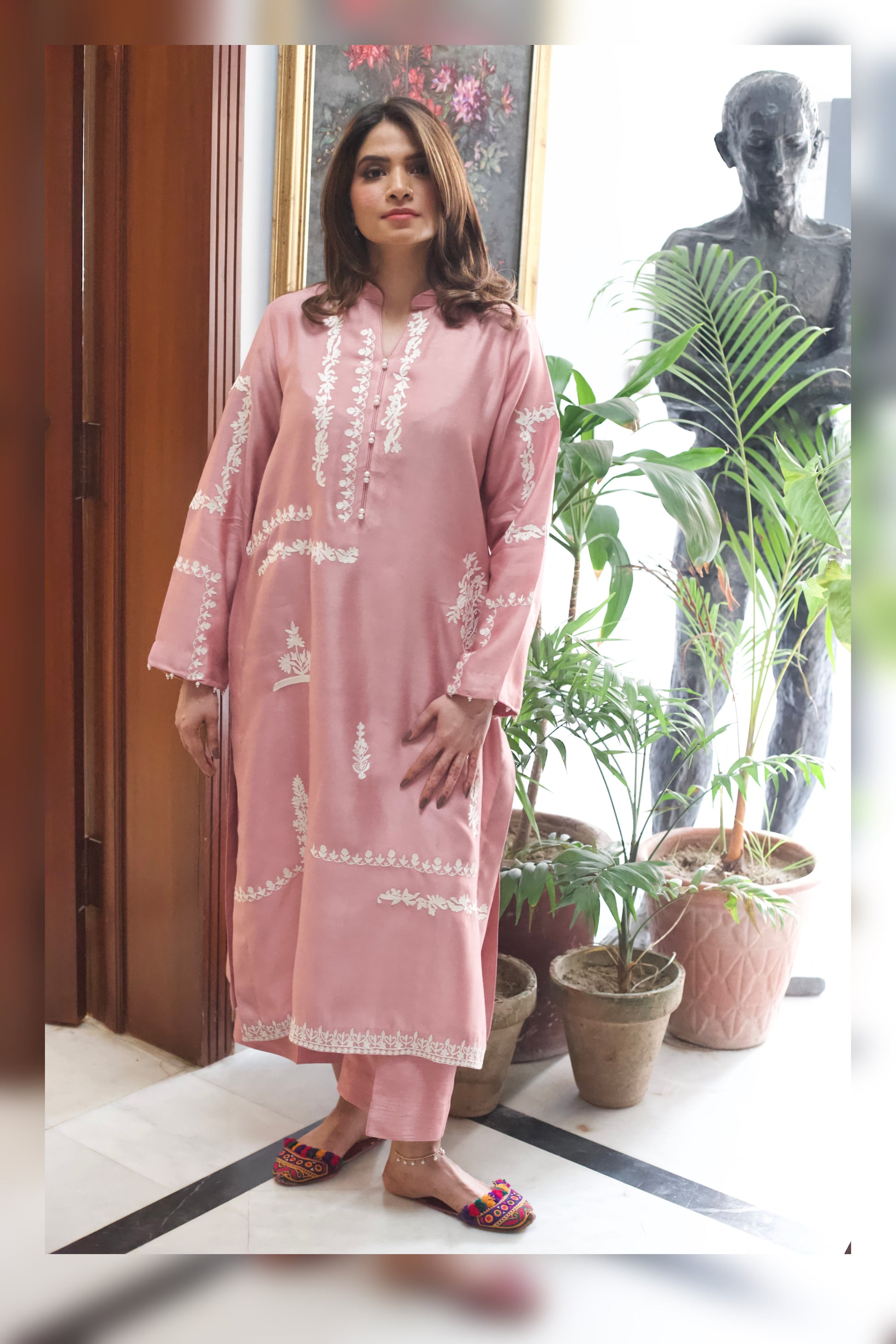 Sleeve and border embroidery details – Elara outfit