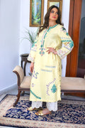 White izzars with sheesha work paired with semi formal kurta